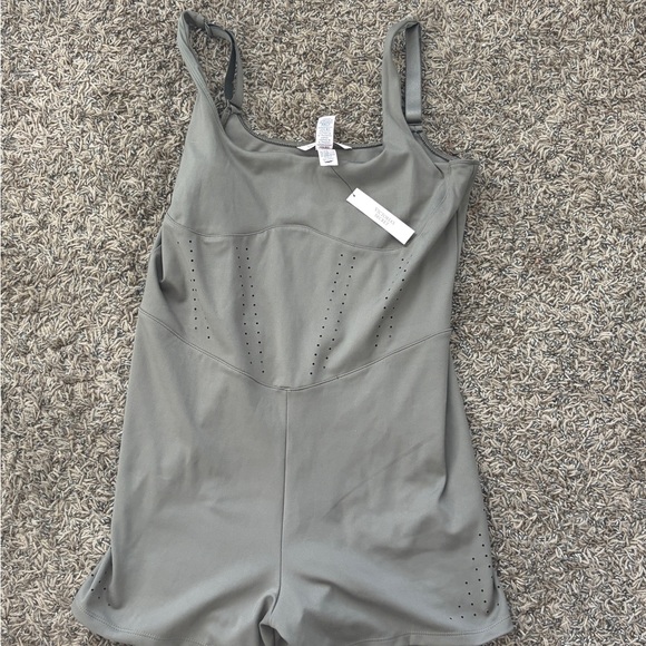 Victoria's Secret Pants - Victoria's Secret Olive Perforated short onesie